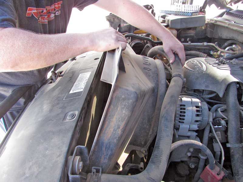 Then you have to get the fan shroud out of the way.