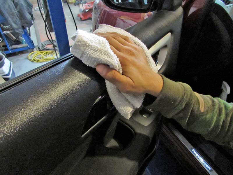 Use separate clean towels or microfiber cloths to buff the panel. This helps bond the Protectant and leaves a nice sheen.